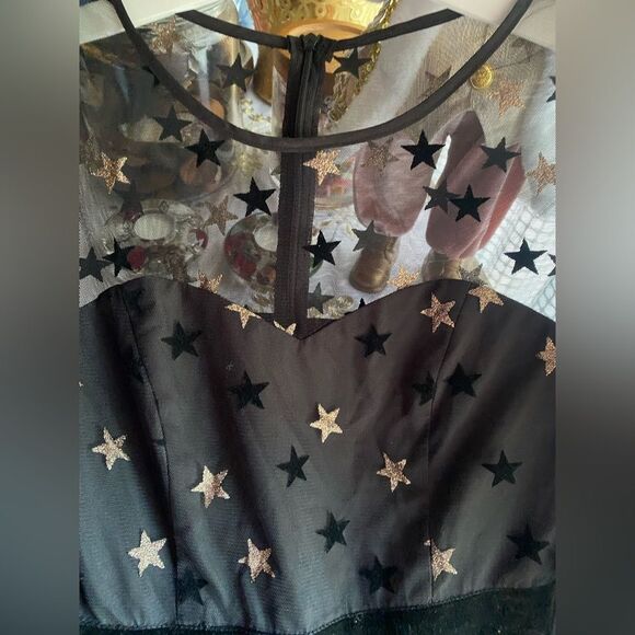JJ’S House short black tulle dress with stars size medium NEW - Picture 9 of 12